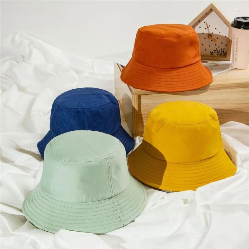 Berets Kinder Eimer Hut Kinder Anti-UV Strand Sonne Schützen Sommer Sonnencreme Panama Hüte Outdoor Fischer Kappe Für Jungen Mädchen