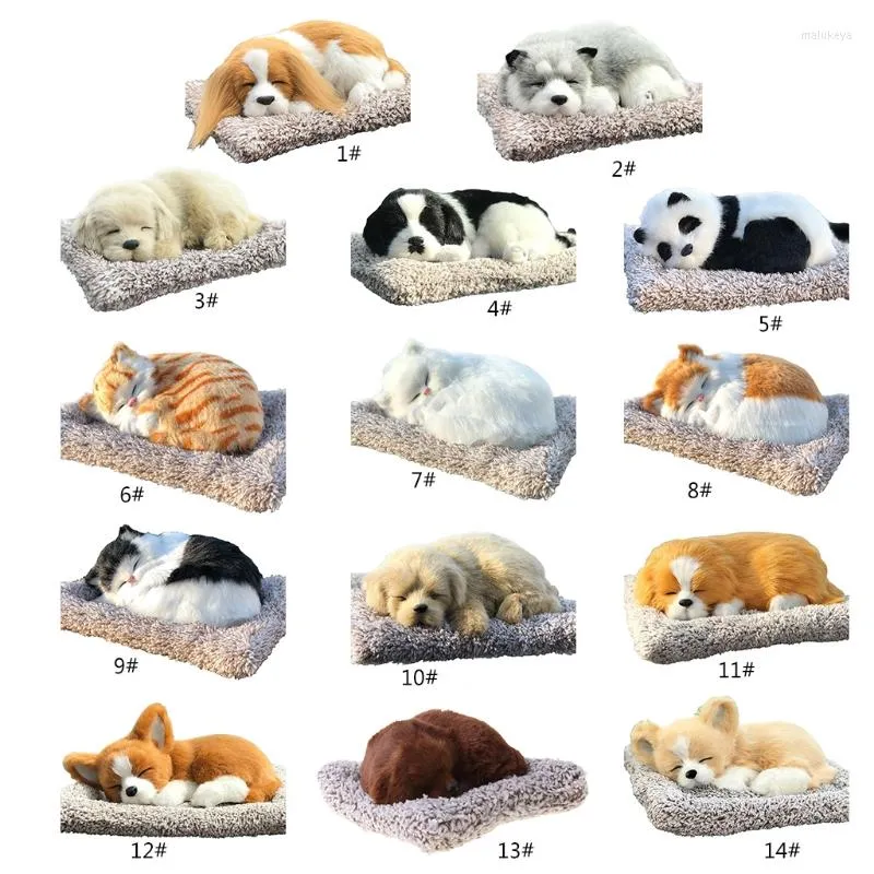 Interior Decorations 652F Stuffed Toys Lovely Simulation Animal Doll Plush Sleeping Dogs Toy Birthday Gift For Children