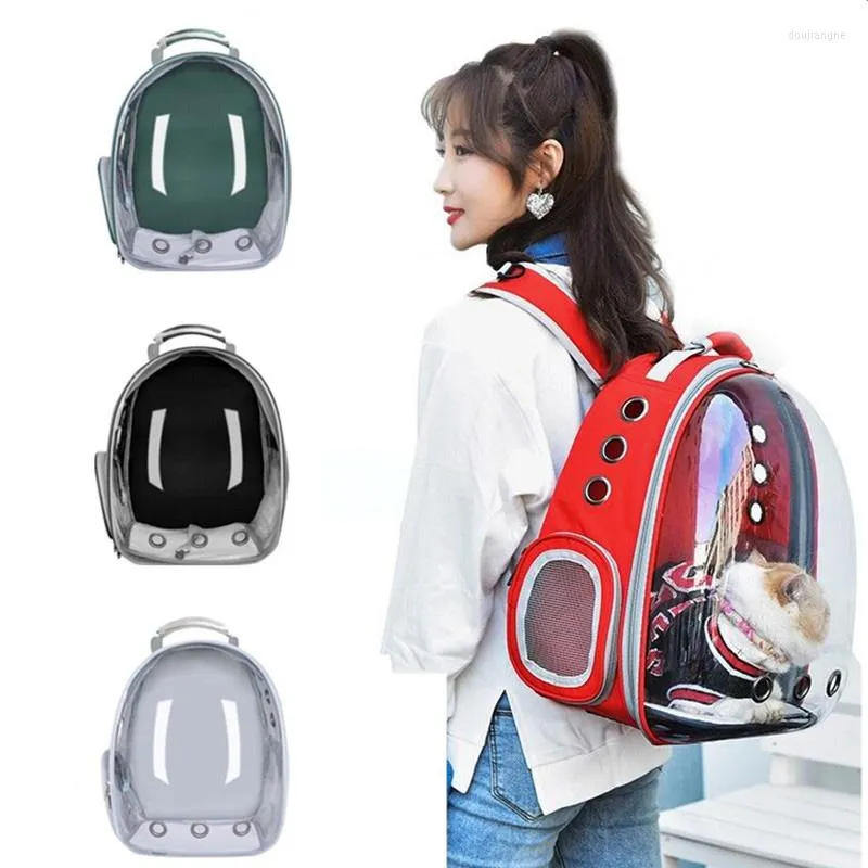 Dog Car Seat Covers Portable Cat Carrier Bag Breathable Pet Small Backpack Outdoor Travel Space Cage Transparent