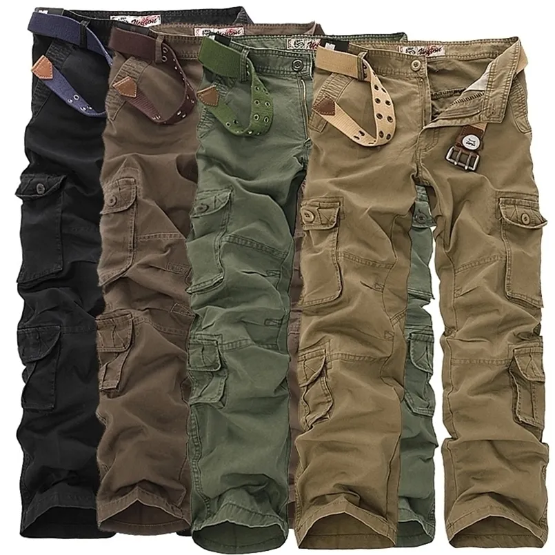 Pantalons pour hommes pantalons tactiques militaires hommes salopette lavée multi-poches homme Baggy cargo pour pantalon en coton grande taille 221008