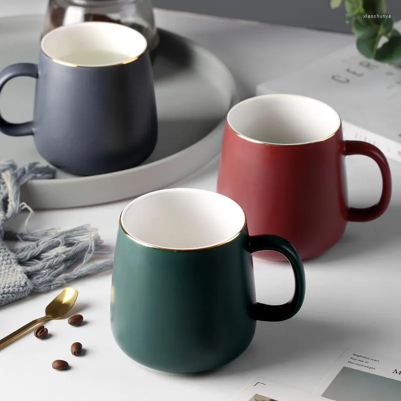 Tazze Nordico Minimalista In Ceramica Phnom Penh Mark Tazza Uomini E Donne A Casa Bere Caffè Con Coperchio Cucchiaio Ufficio Coppia Modelli