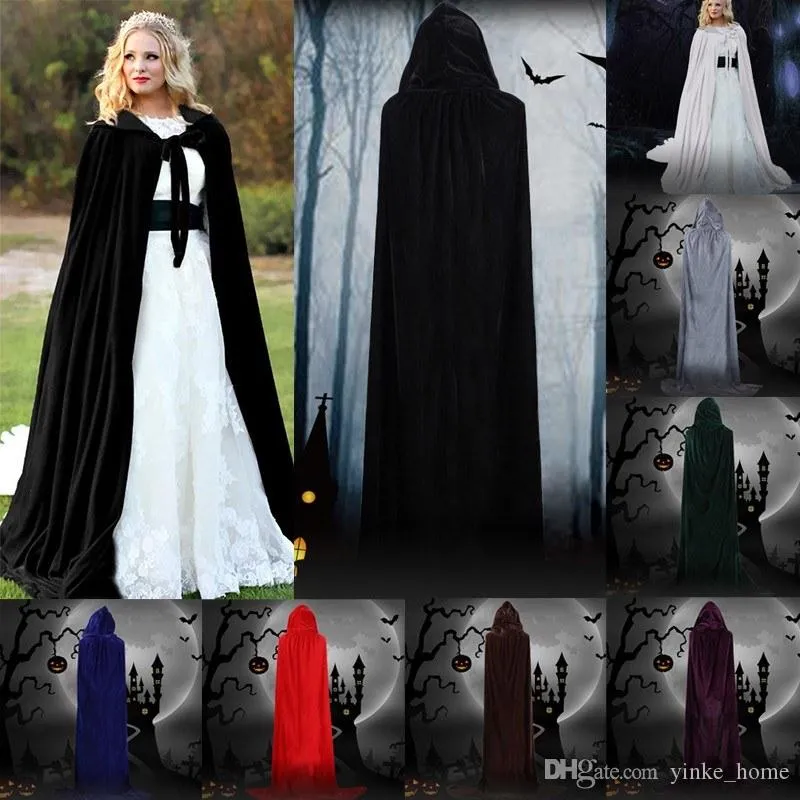 Cape De Vampire Noire En Velours Avec Capuche - Longueur 150 Cm - Pour Halloween, Carnaval Et Cosplay - 9