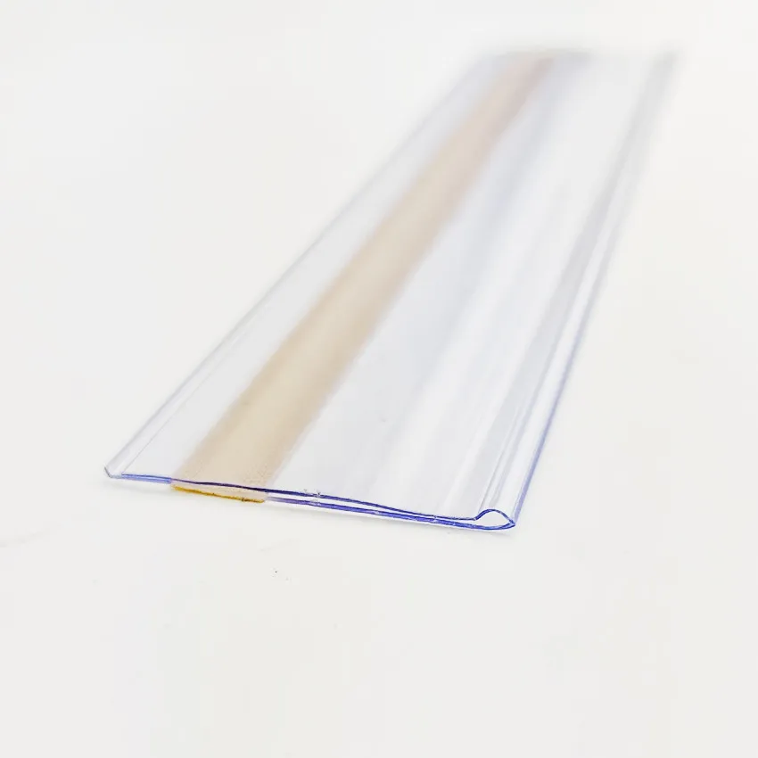 Detaljhandelsförsörjning H5CM plasthylla PRIS TALKER SIGN Label Holder Supermarket PVC Data Strips Display Adhesive Tape tillbaka 50 st