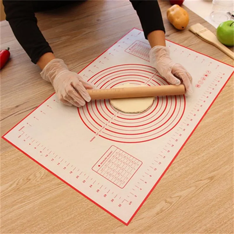 Table Mats Silicone Baking Sheet Rolling Dough Pastry Cakes Bakeware Liner Pad Mat Oven Pasta Cooking Tools Kitchen Accessories