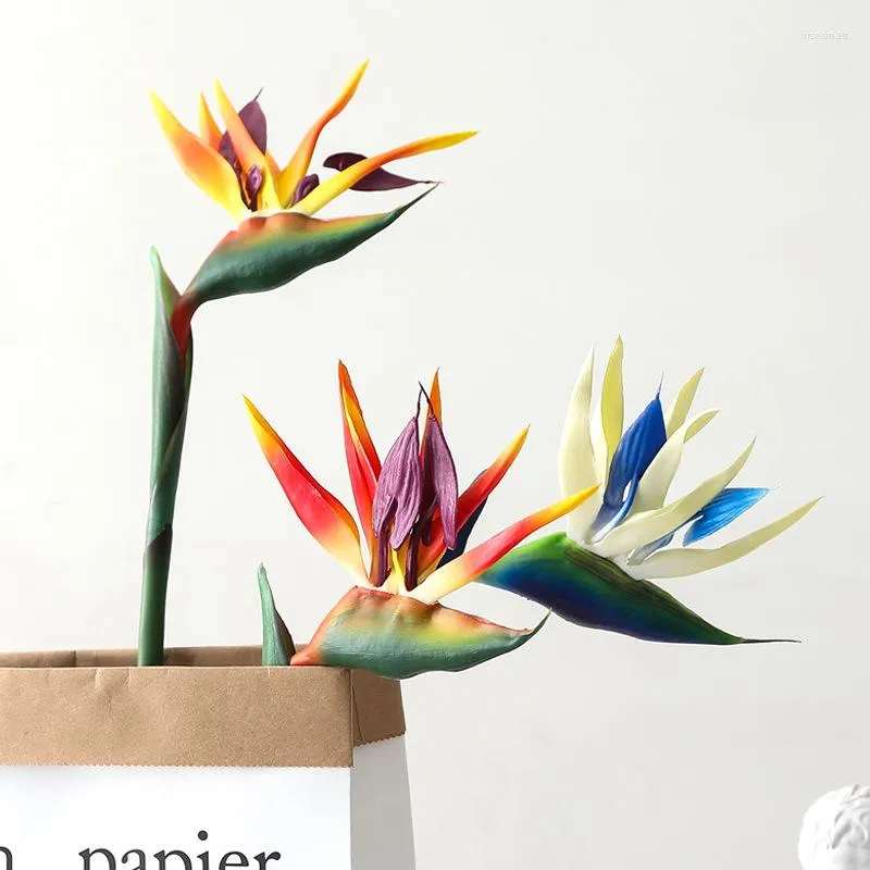 Dekorativa blommor Artificial Flower Bird of Paradise Strelitzia Furniture Home Living Roomwedding Desktop Party Decoration Gift Pography