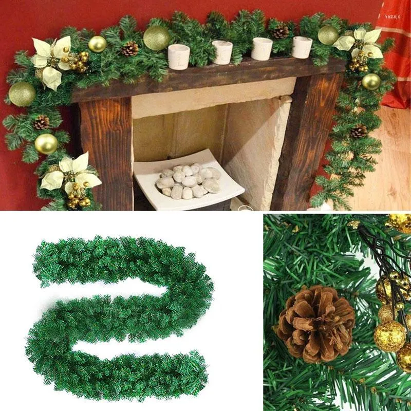 Fiori decorativi 2,7 m Decorazioni natalizie Rattan Fiore artificiale Ornamento per albero Ghirlanda per esterni Ghirlanda Ciondolo Forniture per feste di Natale Porta