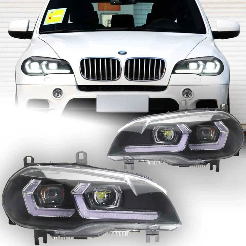 Head Lights For BMW X5 E70 LED Headlight Projector Lens 2007 2013