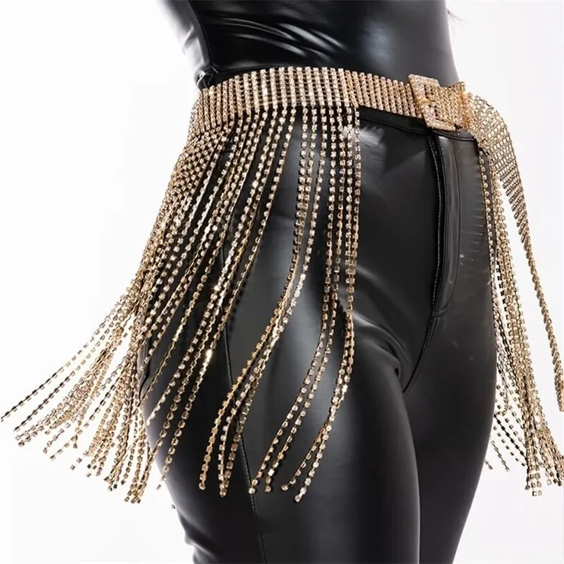 Autre Gland étincelant Jupe courte Boucle de ceinture Cristal Sexy Femmes Taille Chaîne Ceinture Frange Niglub Robe Corps Bijoux Cadeau 221008