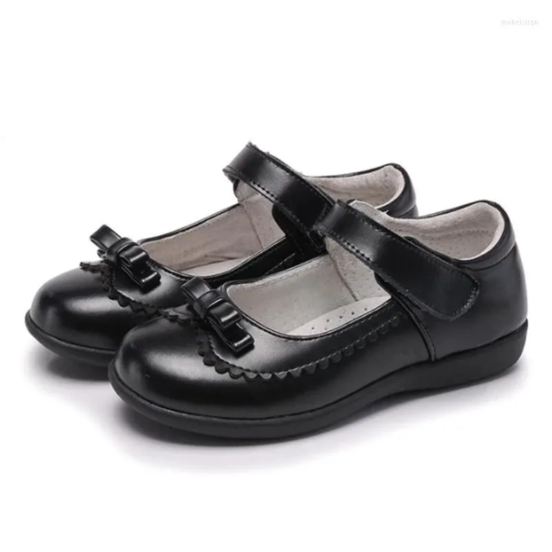 Flat Shoes Spring Autumn Children Girls For Kids School Leather Student Black Dress 4 5 6 7 8 9 10 11 12 13-16T
