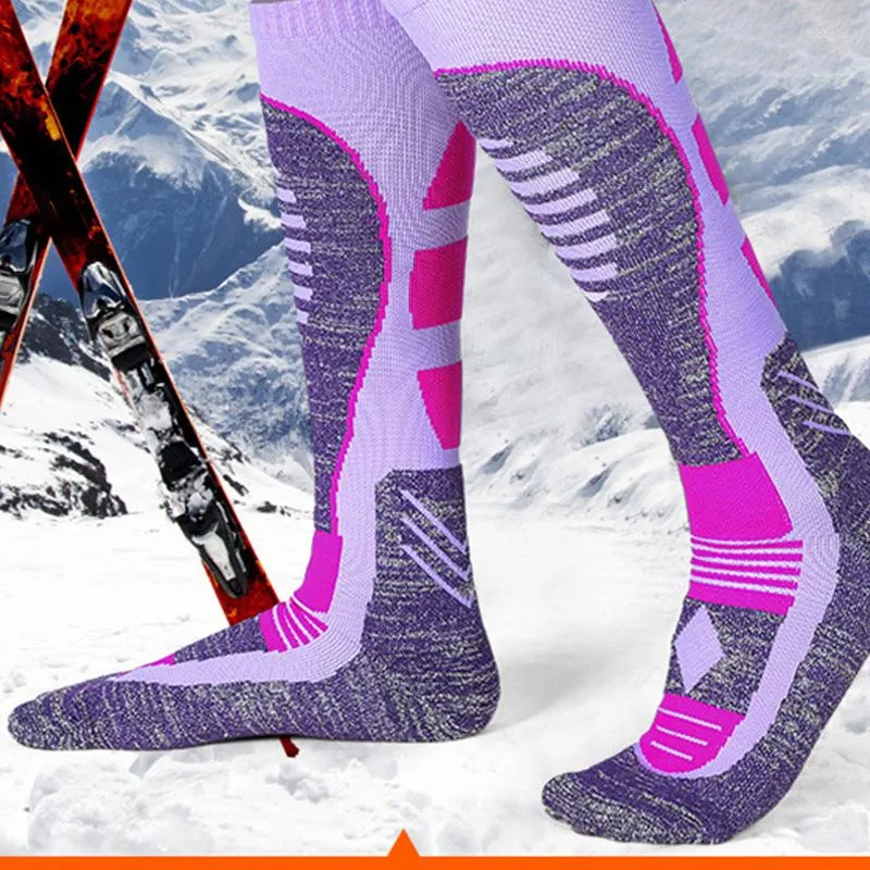 Sports Socks 2022 Winter Long Tube Ski Hiking Thickening Height Men And Women Towel Bottom Over The Knee Snow