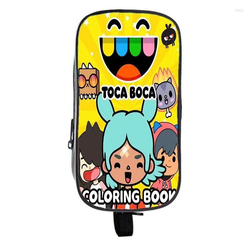 Cosmetische tassen 3D Game Toca Life World Pencil Case Make -upbox Kids Pen Bag School Stationery Pouch Children Boca Print Holder cadeau