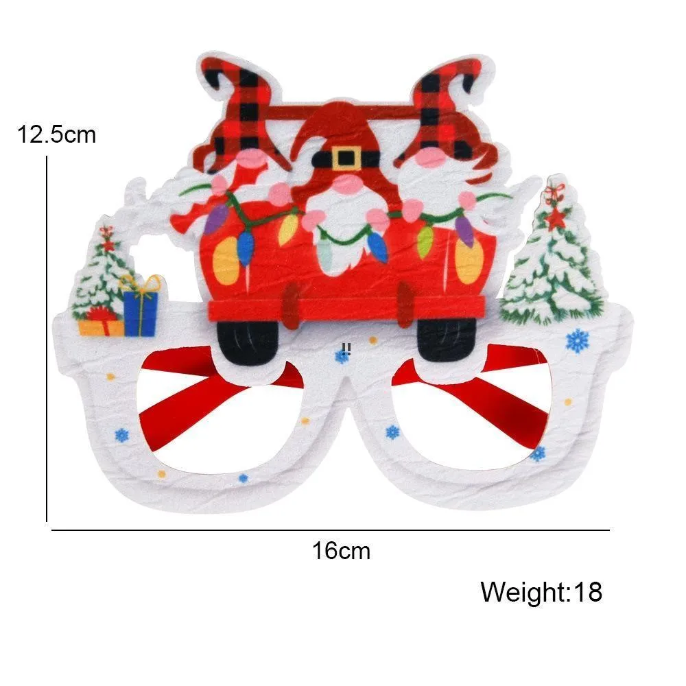 Lunettes de Noël pour enfants Décoration Décorations de Noël Accessoires photo Bonhomme de neige Elk Lunettes de fête Cadeaux JNB16150