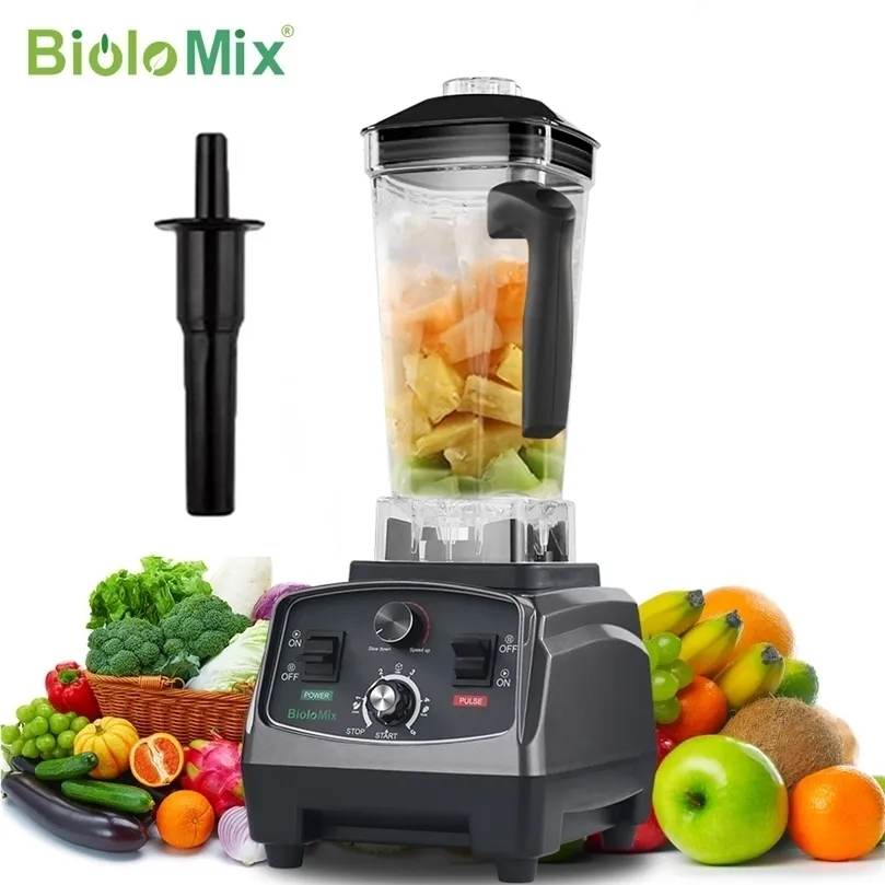 Fruit Vegetable Tools Biolomix 3HP 2200W Zware commerciële graad Timer Blender Mixer Juicer Fruit Voineprocessor Ice Smoothies BPA Gratis 2L Jar 221010