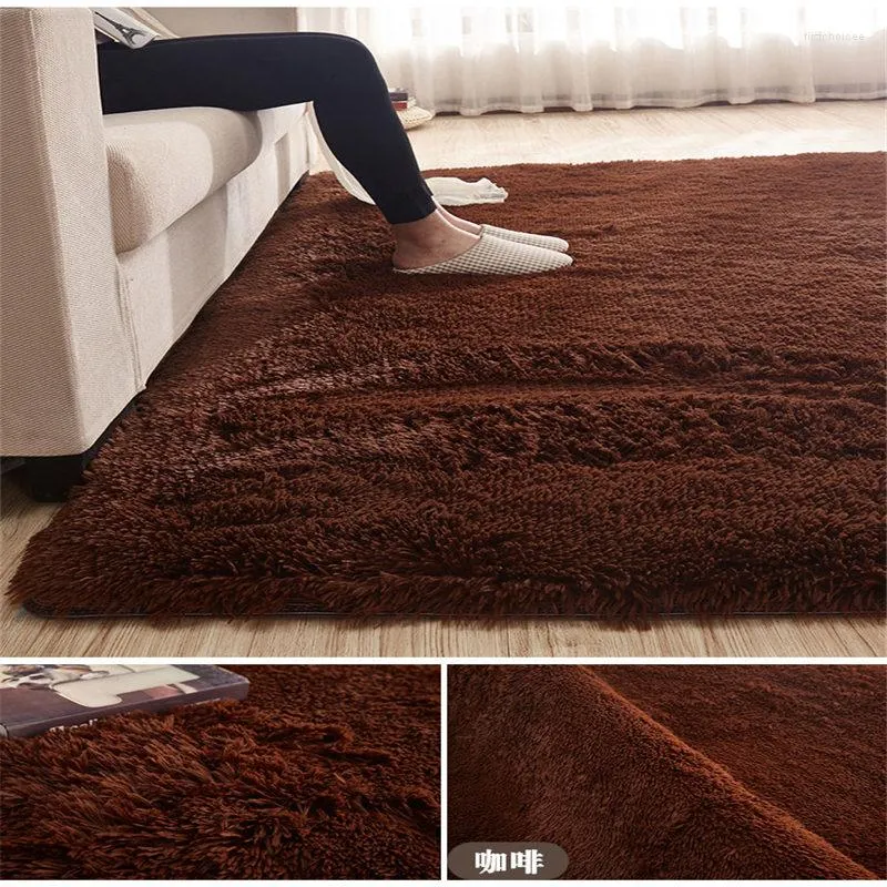 Carpets Solid Color Fashion Home Carpet Living Room Area Decor Soft Door Warm Colorful Bedroom Floor Rugs Slip Resistant Mats