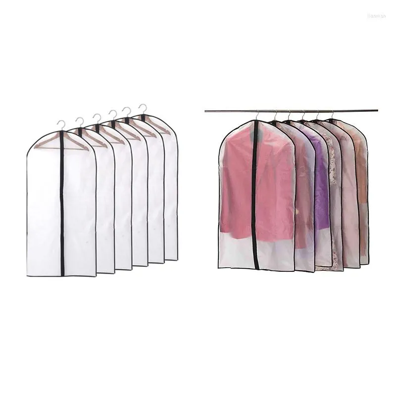 Clothing Storage Garment Covers Dustproof Clothes Moth Proof Coat Bag With Zip PEVA Translucent Dress Cover Waterproof Anti-Mite