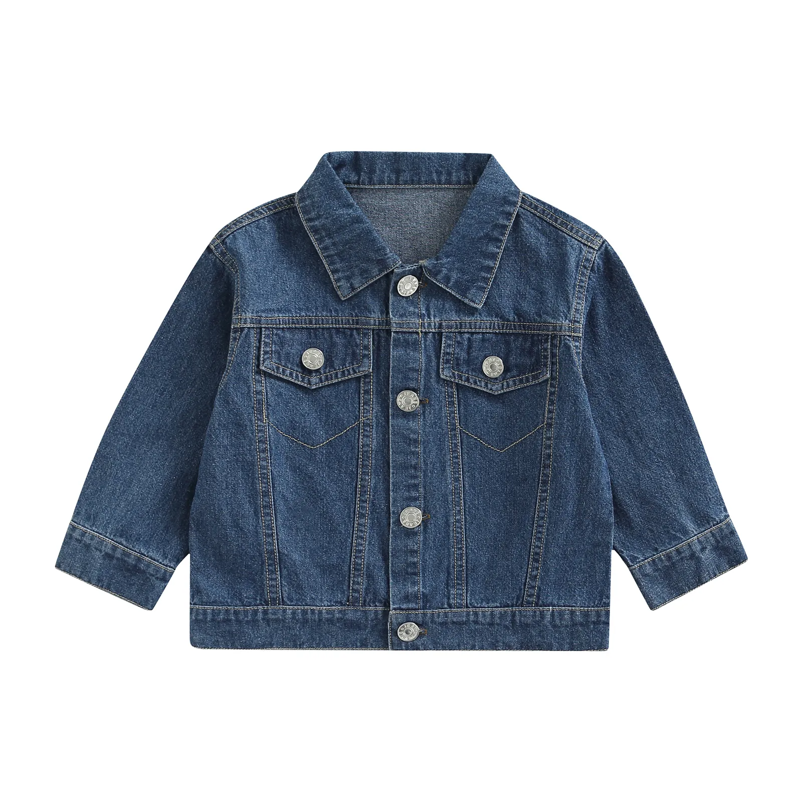 Jacken Kleinkind Kinder Baby Jungen Mädchen Denim Mode Langarm Button-Down Einfarbig Jean 6M 5T 221010