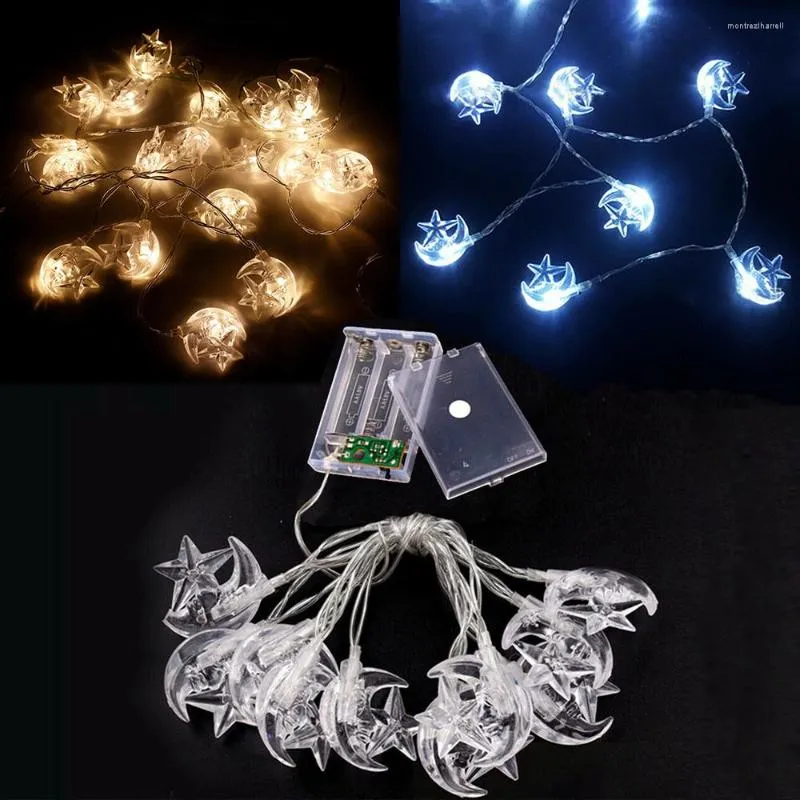 Crises 10 20 LED Star Moon String Light Twinkle Garland Battery Powered Festival Festival Festival Party Decoration Fairy