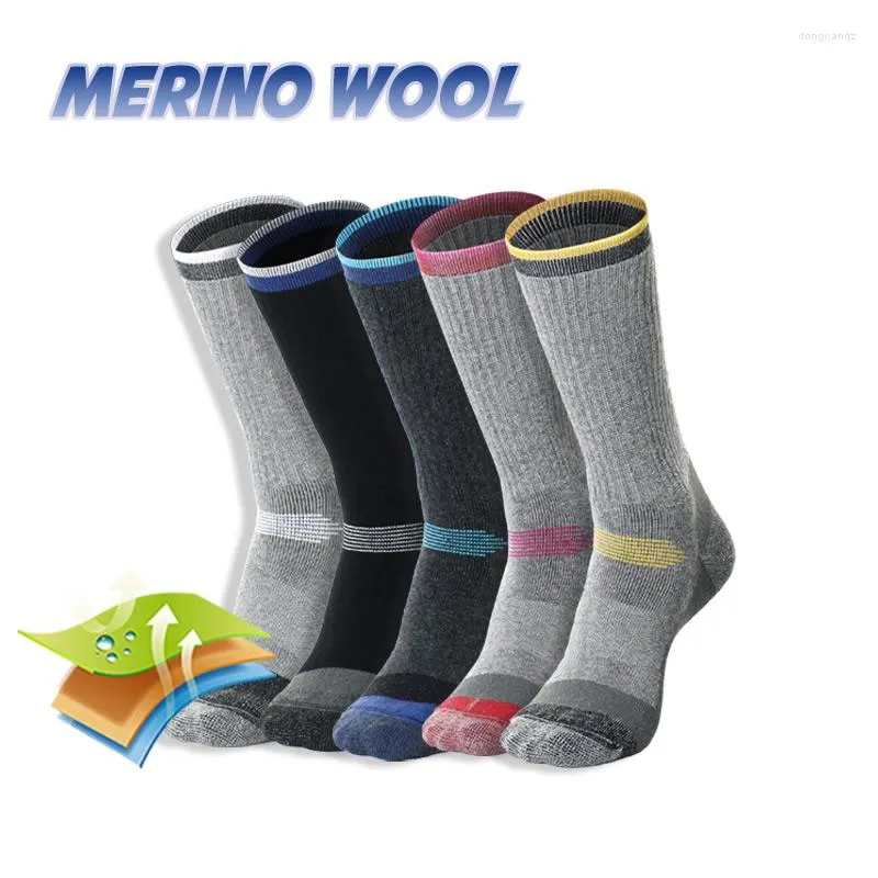 Sports Socks 3 Pairs Merino Wool Ski Hiking Men Women Winter Outdoor Mountaineering Thermal Thicken Breathable Size 35-47