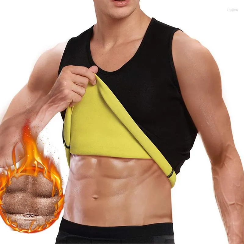 Men's Body Shapers Men's Shaper Sweat Workout Tank Top Slimming Sauna Vest Compression Gym Thermal Shirt For Weight Loss