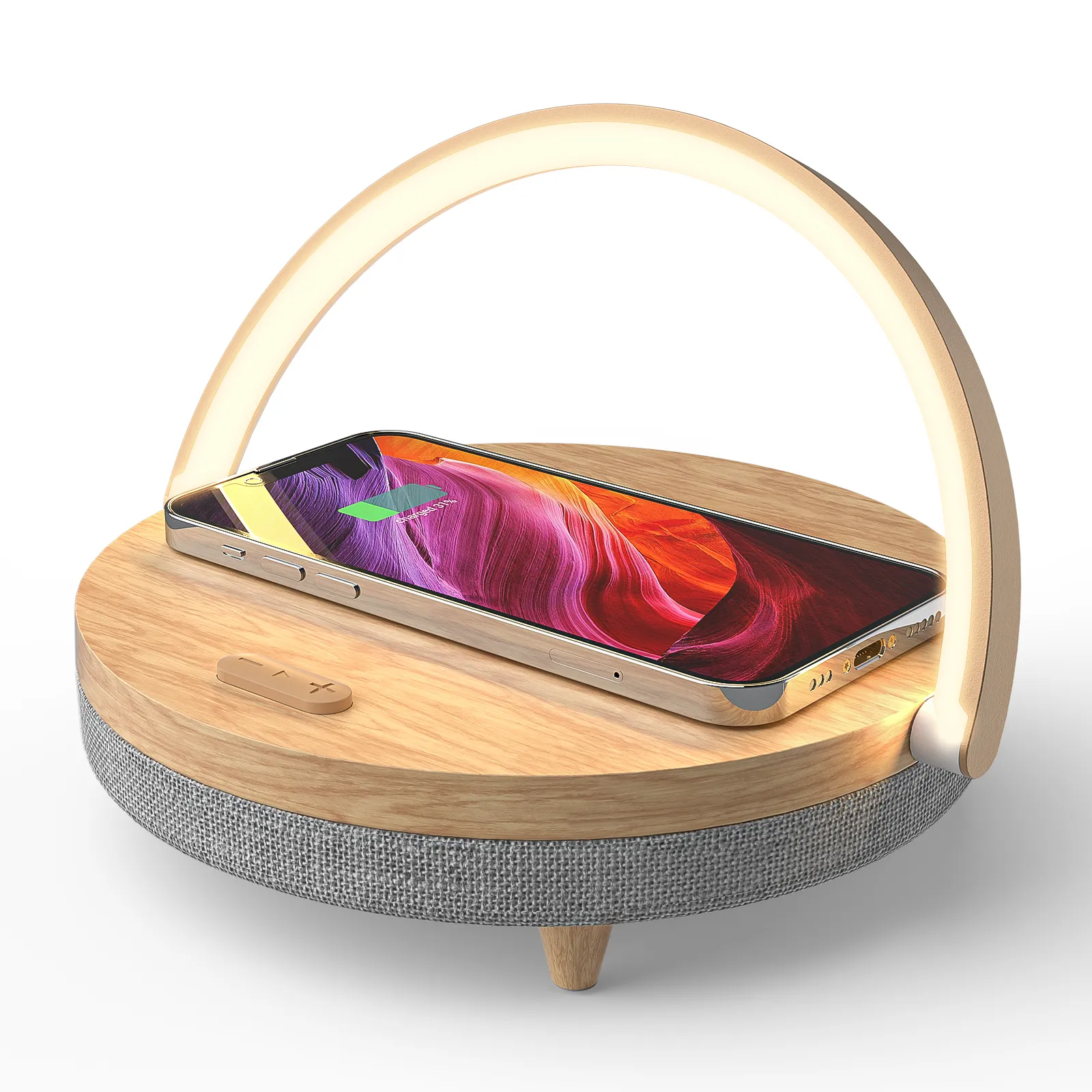 Portable S ers Wireless Charger Bluetooth for IPhone 13 14 Wooden Table Lamp High Stand Charging 221008