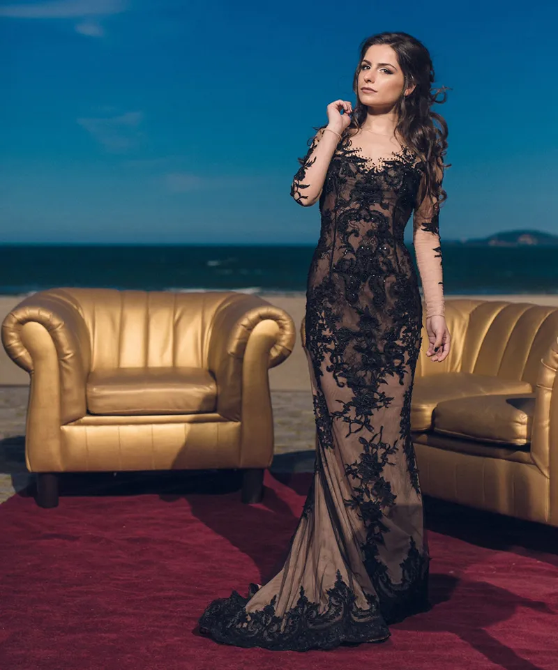 Champagne Lace Gothic Mermaid Mother Dress For Wedding With Long
