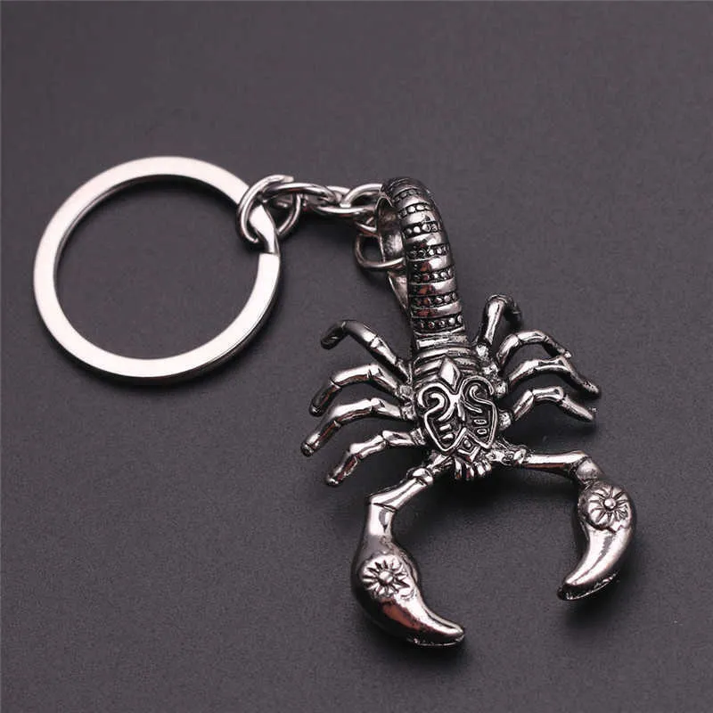 Schlüsselringe Simulation Animal Scorpion Charm Punk Wind Schlüsselkette Auto Ring Schmuck Zubehör Direkter Verkauf L221010