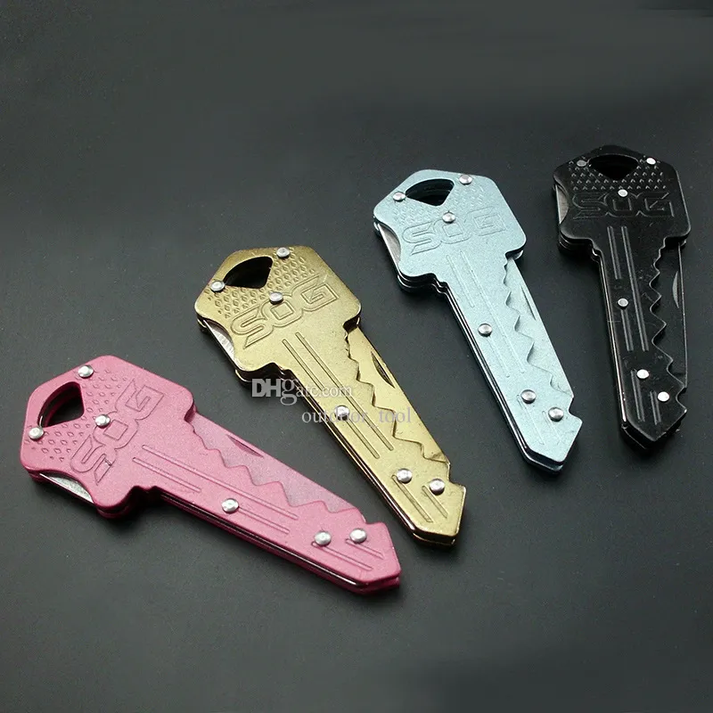 6 in 1 Key Knife New Key Shape Folding Knife Swiss Outdoor Multi-functional Knife Gadgets Mini Keychain Pocket Knives Exquisite Gifts Camping Hunting Knives