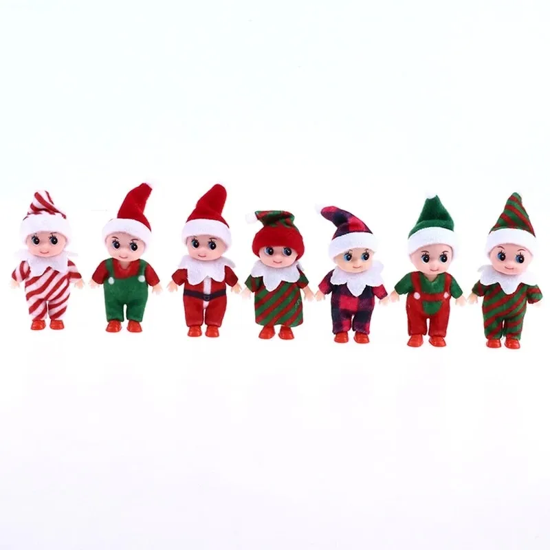 Elfos Bebé Navideños 2 Muñecas Elfo Bebé Navideñas - Miniaturas 11 Cm, Ropa Removible - Ideal Para Decoración Y Juguetes Navidad Familiar