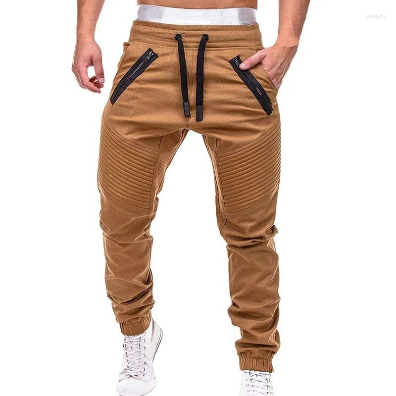 Erkek pantolon erkekler rahat joggers hip hop harem kalem katı ince kargo eşofmanları erkek çok cepli pantolon spor giyim