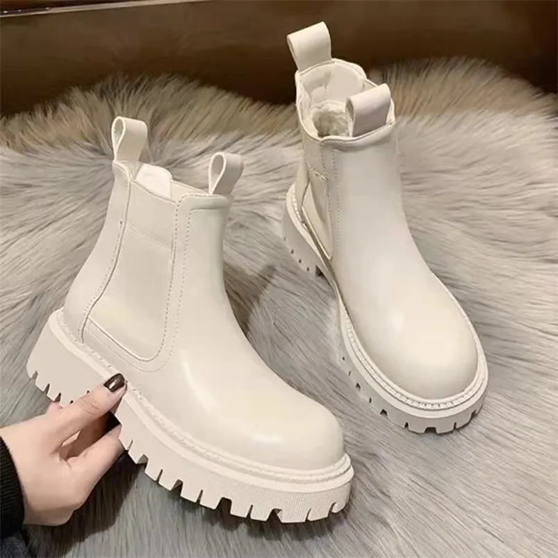 Botas outono inverno chelsea mulheres moda marrom marrom bege preto tornozelo branco para pêlo short robusta punk gótico 221010