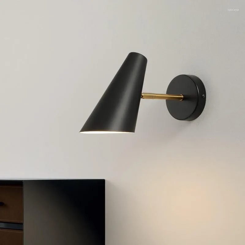 Lâmpada de parede de cabeceira nórdica com fio de tração simples e moderno quarto criativo Estudo
