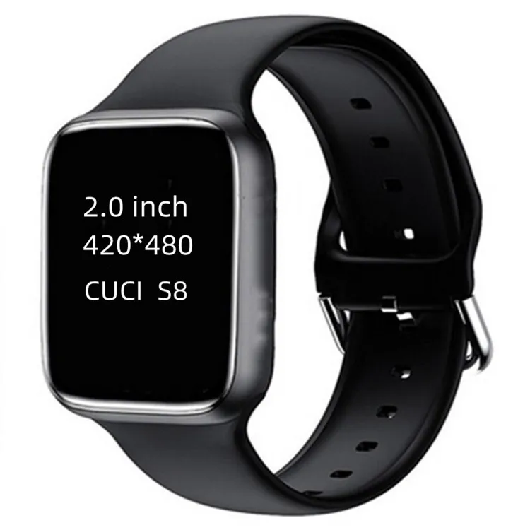Smart Watches Serie 8 2,0 Zoll Herzfrequenzfitness -Tracker Blutdruck IP67 Water Proof Sports Bluetooth Custom Custom Dial 3UI PK DZ09 Android Wearit Watch 8