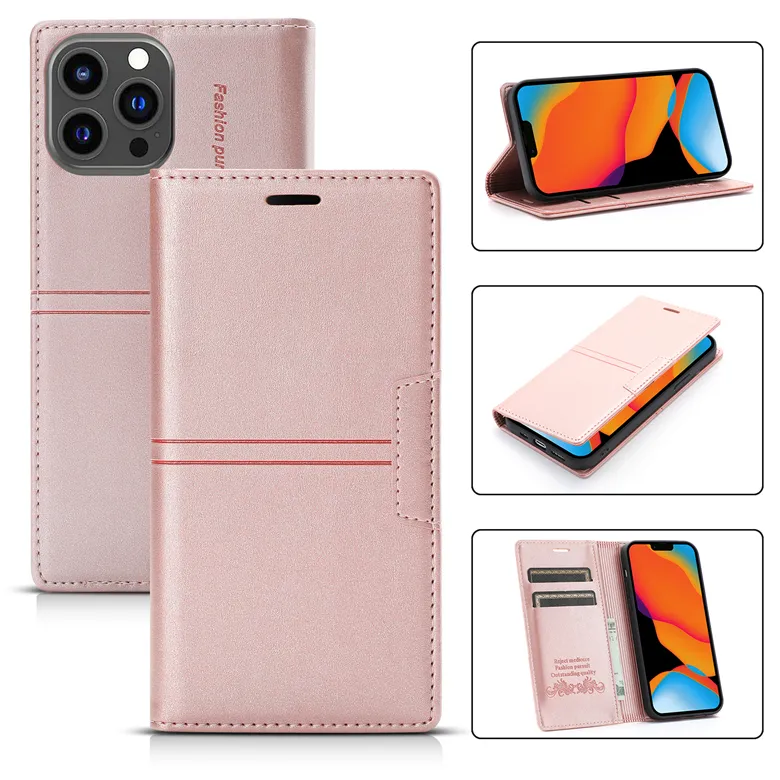 Retro magnetische folio telefoonhoesjes voor iPhone 14 13 12 Mini 11 Pro Max XR XS 7 8 plus duurzame meerdere kaartsleuven lederen portemonnee koppelingsbeugel Business Protective Shell