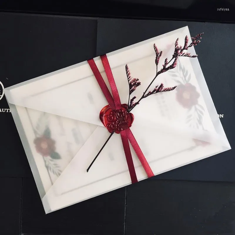 Gift Wrap 20pcs/lot Paper Envelopes Semi-transparent Sulfuric Acid For Letters Mailers Set Envelope Wedding Invitation Postcards