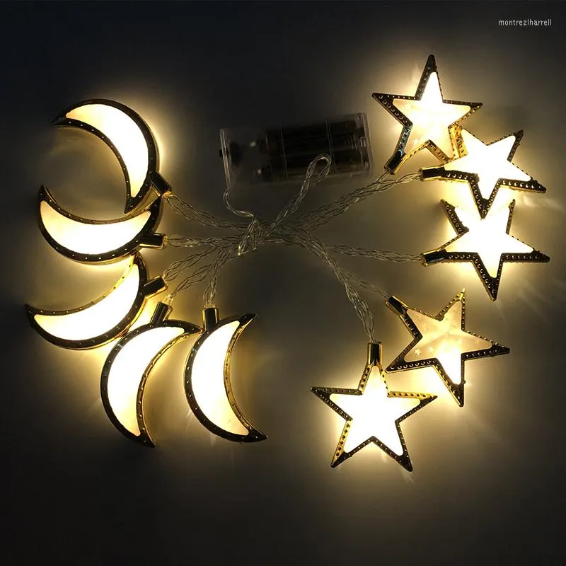 Strings Tree Lights Stars Stars Księżycowy sznurek do dekoracji Ramadan Dekoracja Bożego Narodzenia Dekor Home Dekor urodzinowy Patio