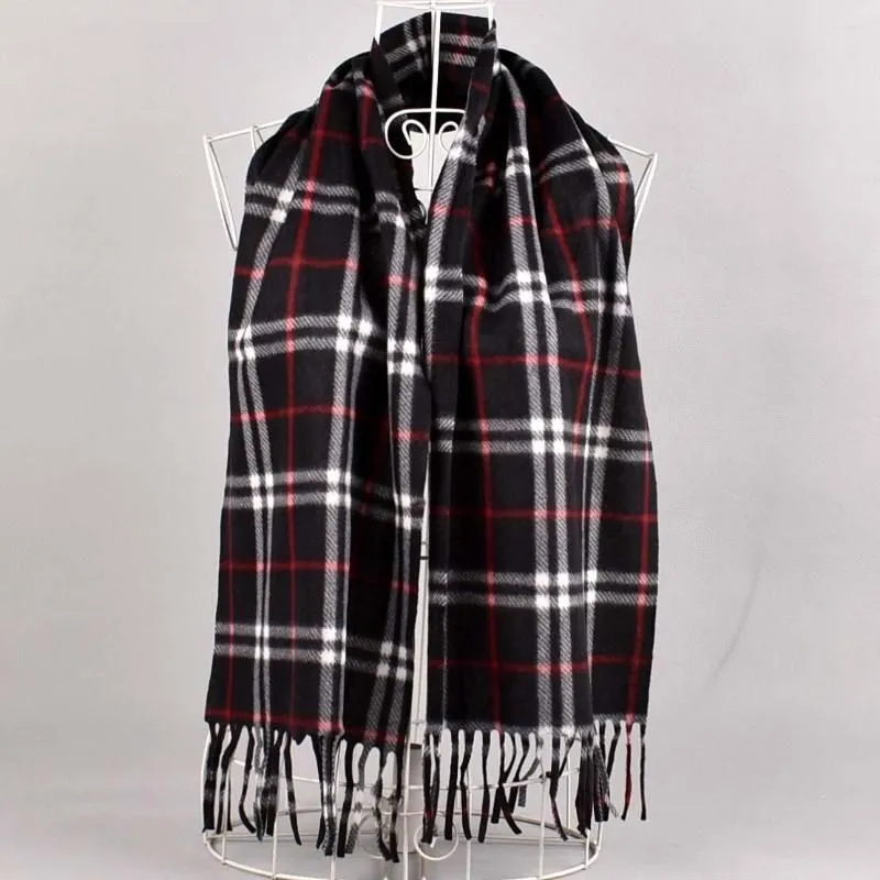 Шарфы мужские шарф британский клетчатый флисовый флис длинная кисточка повседневная решетка зима