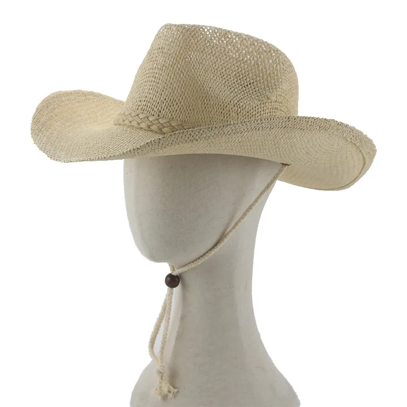 Chapeau de soleil plage été chapeaux De paille pour femmes Panama Western Cowboy coupe-vent Protection solaire hommes femmes chapeau De plage Sombreros De Mujer