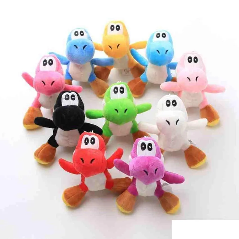 Autres fournitures de fête de fête 10cm Luigi Bros Yoshi Dinosaure Peluche Pendentifs avec porte-clés Poupées en peluche pour cadeaux Homeindustry Dhlpl