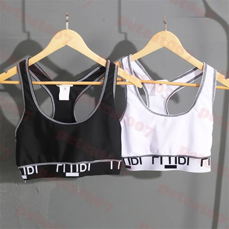 Klassiska kvinnor Vest Tops Kläder Textil Letter Print Sports Underwear Bra Fashion Womens Short Vests