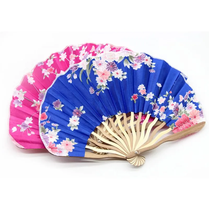 Chinese Classic Style Bamboo Folding Fan Summer Vintage Flower Fold Hand Held Fan Dance Perform Supplies MJ0858