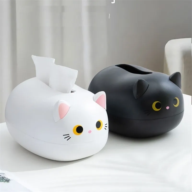 Tissue -dozen servetten kawaii kat keuken servet opslag wc papieren container bureaublad toilethouder Nordic Style home decoratie 221008