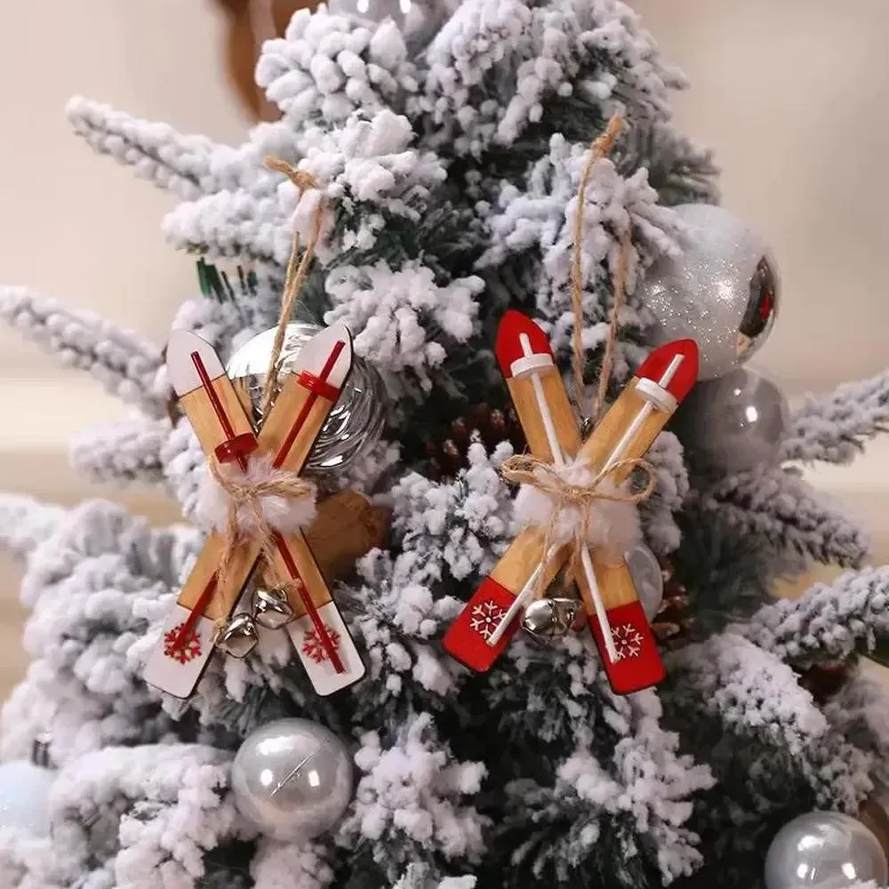 Weihnachtsdekorationen, Holzschlittenbaum-Anhänger, hängende Ornamente, Fensterdekoration, Partygeschenke, RRE15025