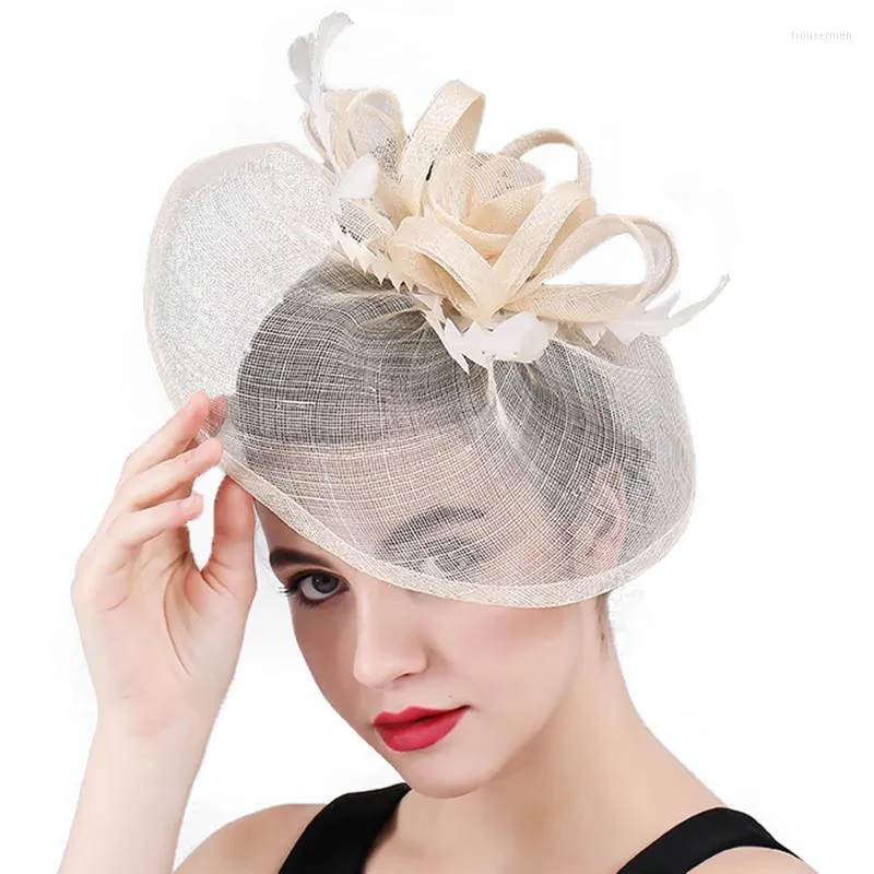 Headpieces Women Elegant Formal Dress Millinery Wedding Hat Fascinator Bride pannband Loops Sinamay Headpiece Summer Fedoraheadpieces