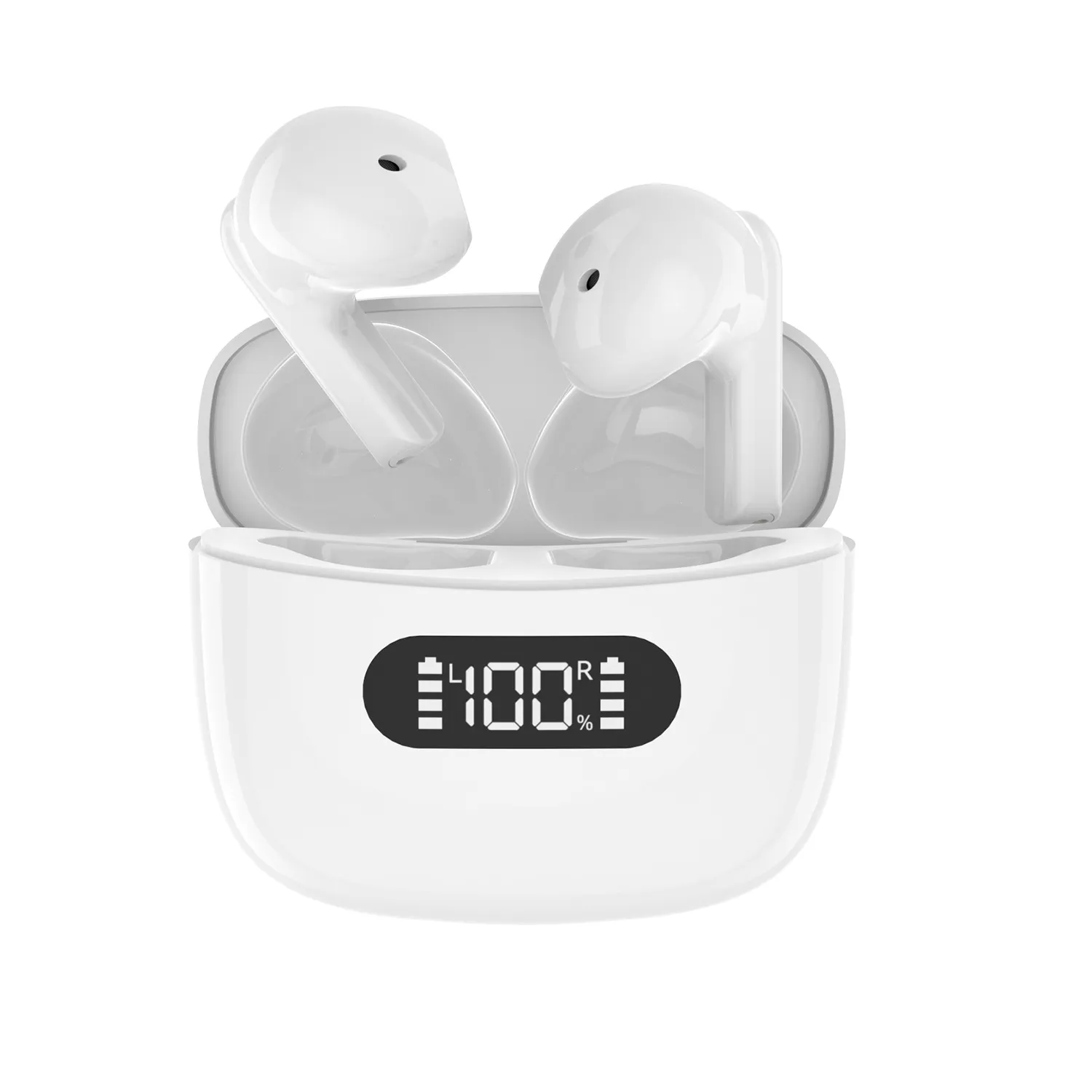 Bezprzewodowe słuchawki douszne Bluetooth 5.3 Słuchawki LED Wyświetlacz Władze Ekangi Hi-Fi stereo dźwięk głębokie krystalicznie czyste połączenia słuchawkowe z obudową ładowania