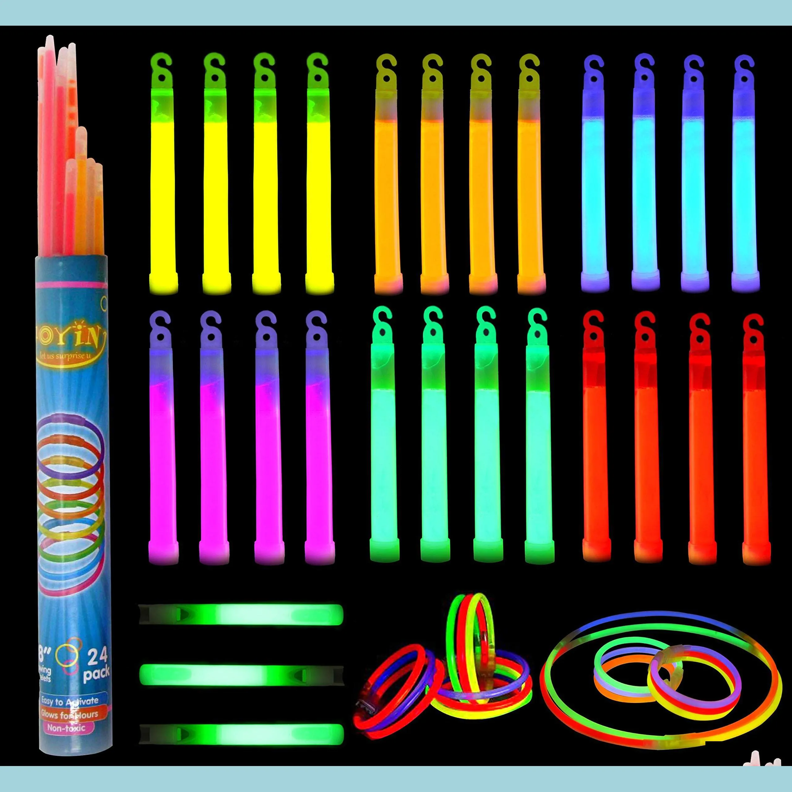 Party Decoration Party Decoration Glow Sticks Bk inklusive 27 6 Lång 0 Extra tjock industriell Glödstickor Emergen Gelatocakeshop Dhhwo