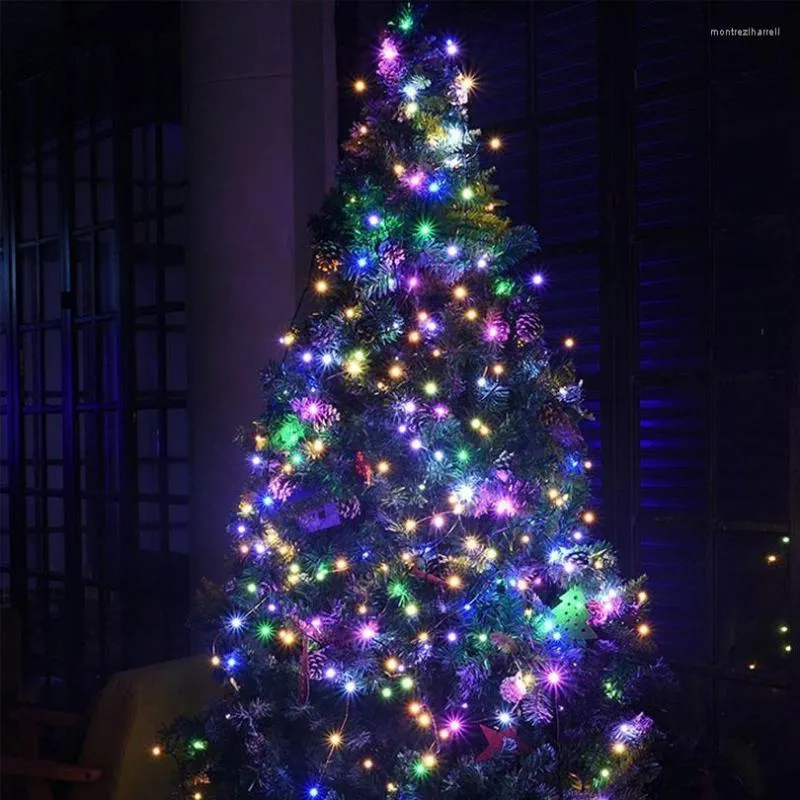 Saiten 50/100/200 LED Solar Fee Lichterketten Garten Terrasse Weihnachten Outdoor Baum Straßenlaterne Hochzeit Jahr Deco Lampe wasserdicht