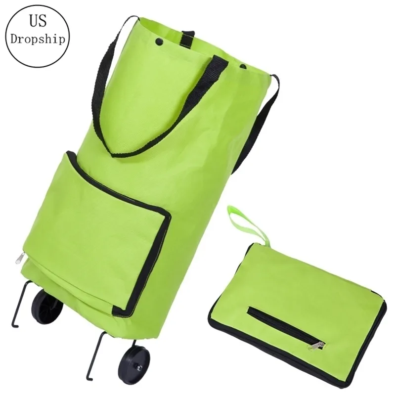 Shopping Bags Folding Buy Food Trolley on Wheels Vegetables Organizer Portable 221010