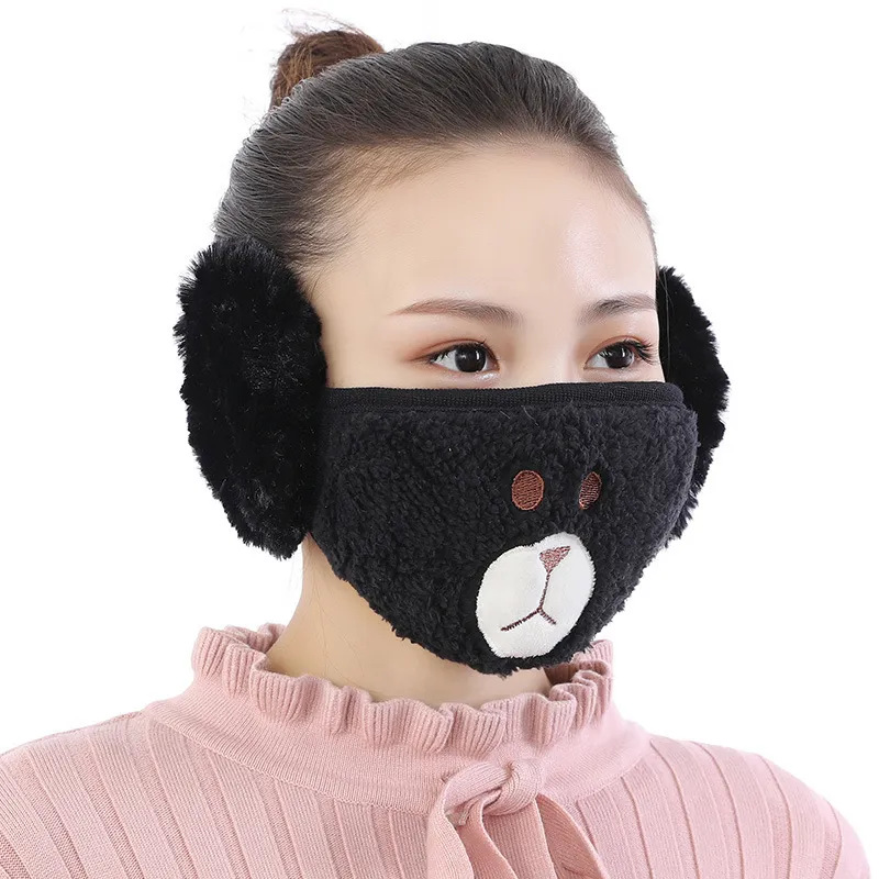 Dwa w jednym masce nauszniki jesień i zima nowe rodzica-dziecko ciepła moda jazda na wiatroodporna maska ​​twarzy dla dzieci