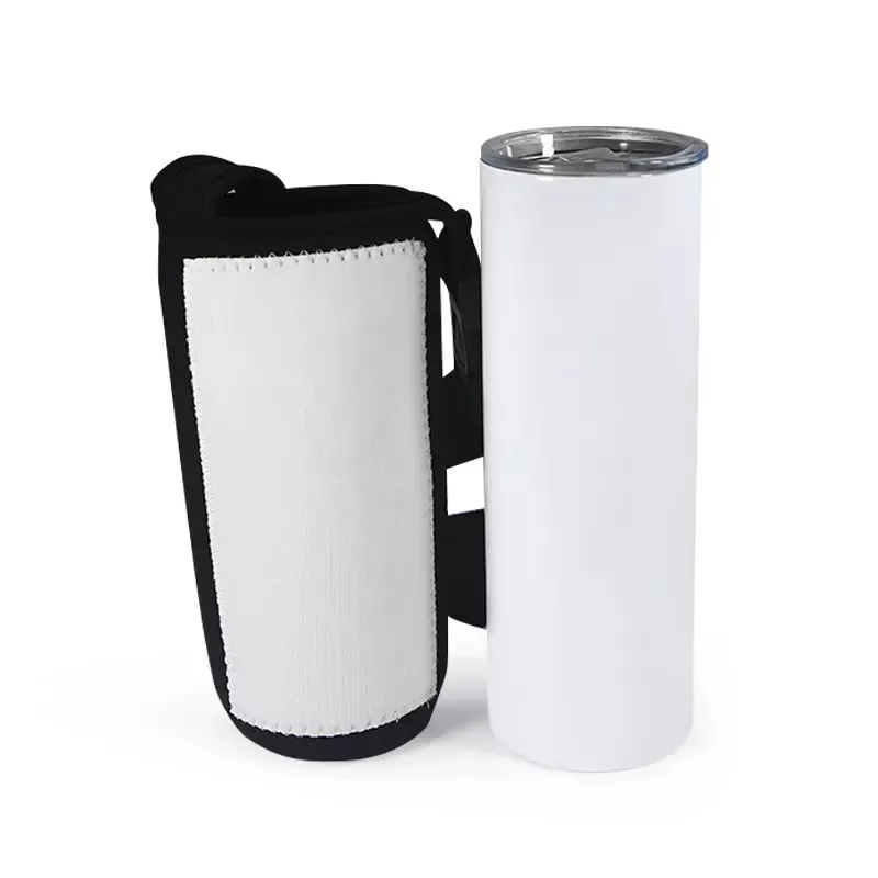 Drinkware Handle Sublimation Blanks 20oz 16oz Neoprene Skinny Tumbler Tote Iced Coffee Cup Bottle Sleeve Cover Bags Pouch With Adjustable Strap Handles