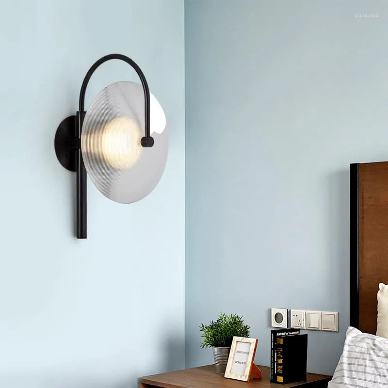 Lâmpada de parede moderna minimalista de vidro natural design nórdico arte decoração de cabeceira LED LED AC220V Luz quente